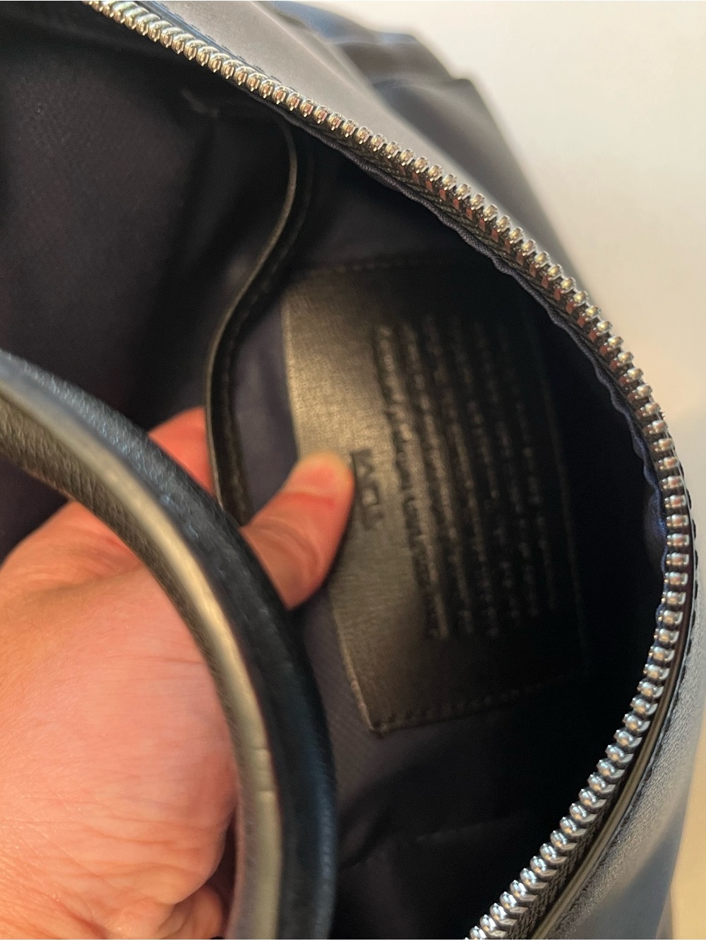 Tumi Black Leather Backpack with Silver-Tone Hardware - Picture 7 of 12